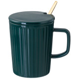 Кружка  " HERBAL" с крышкой и металл. ложкой 350 мл серая (кор=48шт.) LEFARD 42-483