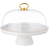 Тортовница " HERBAL" на ножке 28*23, 5 см с пластиковой крышкой (кор=6шт.) LEFARD 42-490