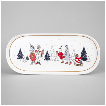 Блюдо овальное "FAMILY CHRISTMAS" 34*14,5 см (кор=12шт.) LEFARD 425-133