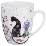 Кружка "ЛАВАНДОВЫЕ КОТЫ" 430 мл (кор=24шт.) LEFARD 425-163