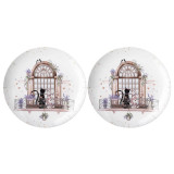 Набор тарелок обеденных "ЛАВАНДОВЫЕ КОТЫ" 2 шт. 25,5*2,5 см (кор=12наб.) LEFARD 425-165