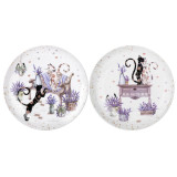 Набор тарелок закусочных "ЛАВАНДОВЫЕ КОТЫ" 2 шт. 20,5*2 см (кор=18наб.) LEFARD 425-166