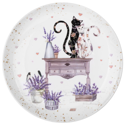 Набор тарелок закусочных "ЛАВАНДОВЫЕ КОТЫ" 2 шт. 20,5*2 см (кор=18наб.) LEFARD 425-166-1