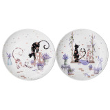 Набор тарелок закусочных "ЛАВАНДОВЫЕ КОТЫ" 2 шт. 20,5*2 см (кор=18наб.) LEFARD 425-167