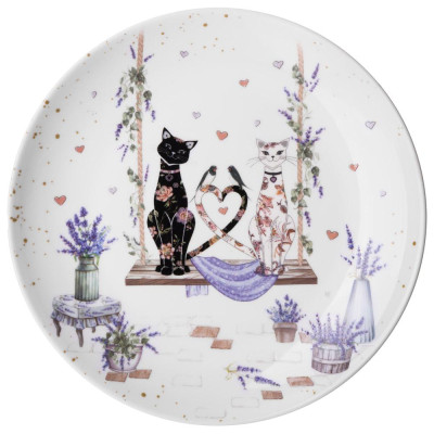 Набор тарелок закусочных "ЛАВАНДОВЫЕ КОТЫ" 2 шт. 20,5*2 см (кор=18наб.) LEFARD 425-167-1
