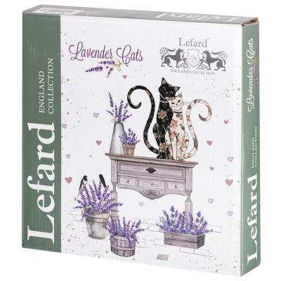 Набор тарелок закусочных "ЛАВАНДОВЫЕ КОТЫ" 2 шт. 20,5*2 см (кор=18наб.) LEFARD 425-167-2