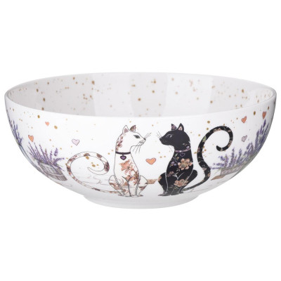 Салатник "ЛАВАНДОВЫЕ КОТЫ" 17,5*6,5 см 850 мл (кор=24шт.) LEFARD 425-168-3