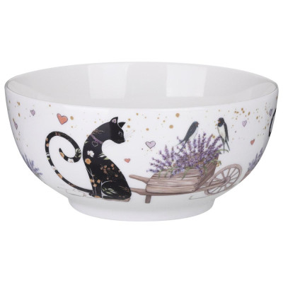 Салатник "ЛАВАНДОВЫЕ КОТЫ" 15*7 см 730 мл (кор=36шт.) LEFARD 425-169-1