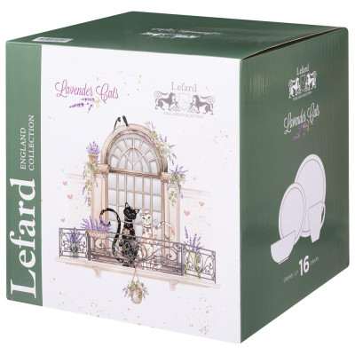 Набор посуды обеденный "ЛАВАНДОВЫЕ КОТЫ" на 4 пер. 16 пр. (кор=2наб.) LEFARD 425-170-3