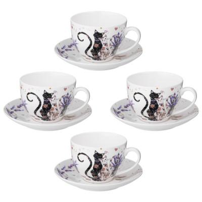 Чайный набор "ЛАВАНДОВЫЕ КОТЫ" на 2 пер. 4 пр. 275 мл (кор=16наб.) LEFARD 425-172
