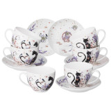 Чайный набор "ЛАВАНДОВЫЕ КОТЫ" на 6 пер. 12 пр. 275 мл (кор=4наб.) LEFARD 425-173