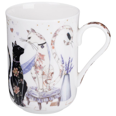 Кружка "ЛАВАНДОВЫЕ КОТЫ" 330 мл (кор=24шт.) LEFARD 425-178