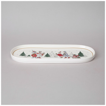 Блюдо овальное "FAMILY CHRISTMAS" 34*14,5 см (кор=24шт,) LEFARD 425-211-1