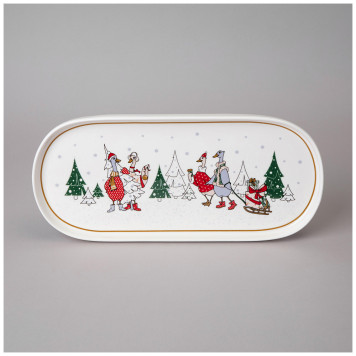 Блюдо овальное "FAMILY CHRISTMAS" 34*14,5 см (кор=24шт,) LEFARD 425-211