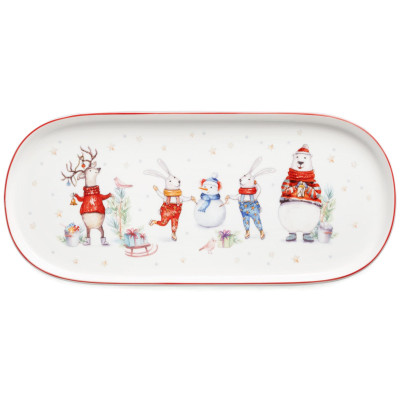 Блюдо овальное "WINTER STORY" 34*14,5 см (кор=12шт.) LEFARD 425-275-2