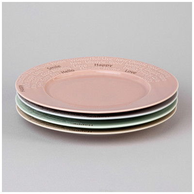 Набор тарелок "GOOD MORNING" 4 шт. 20 см микс цветов (кор=12наб.) LEFARD 42-539-2