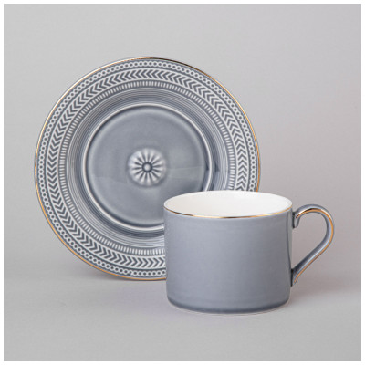 Чайная пара "TOP STYLE" 250 мл серая (кор=36наб.) LEFARD 42-540-1