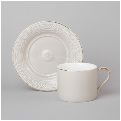 Чайная пара "TOP STYLE" 250 мл светло-серая (кор=36наб.) LEFARD 42-543-1