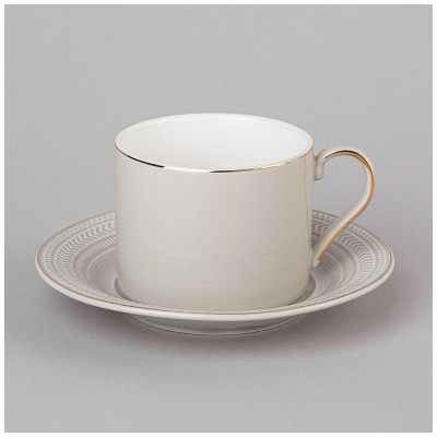 Чайная пара "TOP STYLE" 250 мл светло-серая (кор=36наб.) LEFARD 42-543