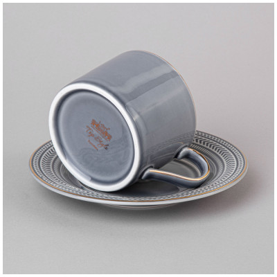 Чайный набор "TOP STYLE" на 2 пер. 4 пр. 250 мл серый, синий (кор=12наб.) LEFARD 42-544-5