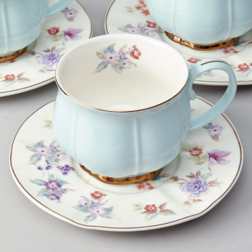 Чайный набор "ВРЕМЕНА ГОДА" на 6 пер. 12 пр. 250 мл голубой LEFARD 42-565-5