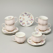 Чайный набор "ВРЕМЕНА ГОДА" на 6 пер. 12 пр. 250 мл розовый LEFARD 42-566