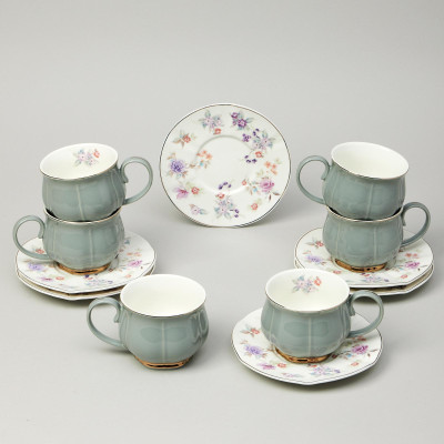 Чайный набор "ВРЕМЕНА ГОДА" на 6 пер. 12 пр. 250 мл серый LEFARD 42-567