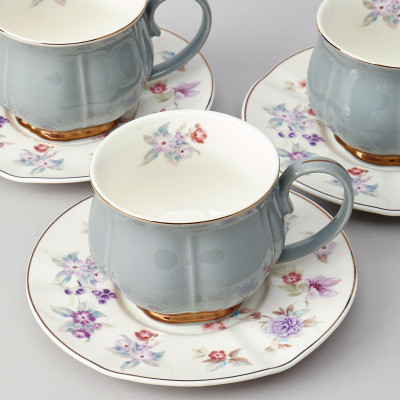 Чайный набор "ВРЕМЕНА ГОДА" на 6 пер. 12 пр. 250 мл серый LEFARD 42-567-4