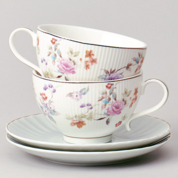 Чайный набор "ВРЕМЕНА ГОДА" на 2 пер. 4 пр. 250 мл голубой LEFARD 42-570-1