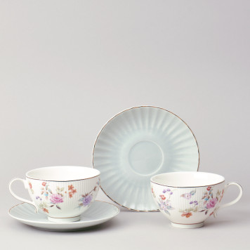 Чайный набор "ВРЕМЕНА ГОДА" на 2 пер. 4 пр. 250 мл голубой LEFARD 42-570-2