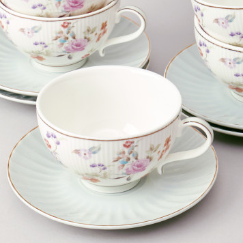 Чайный набор "ВРЕМЕНА ГОДА" на 6 пер. 12 пр. 250 мл голубой LEFARD 42-571-5