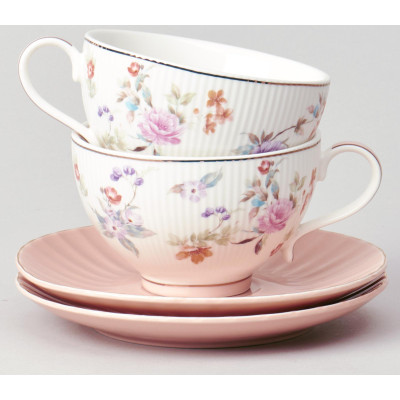 Чайный набор "ВРЕМЕНА ГОДА" на 2 пер. 4 пр. 250 мл розовый LEFARD 42-572-1