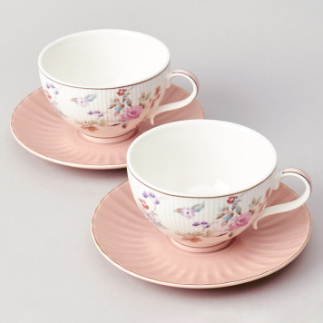 Чайный набор "ВРЕМЕНА ГОДА" на 2 пер. 4 пр. 250 мл розовый LEFARD 42-572