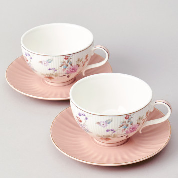 Чайный набор "ВРЕМЕНА ГОДА" на 2 пер. 4 пр. 250 мл розовый LEFARD 42-572-6