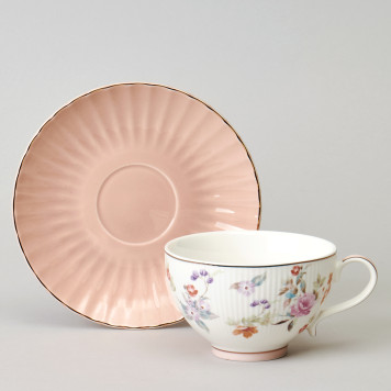 Чайный набор "ВРЕМЕНА ГОДА" на 6 пер. 12 пр. 250 мл розовый LEFARD 42-573-5