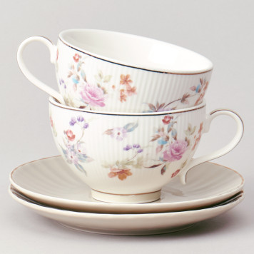 Чайный набор "ВРЕМЕНА ГОДА" на 2 пер. 4 пр. 250 мл серый LEFARD 42-574-1