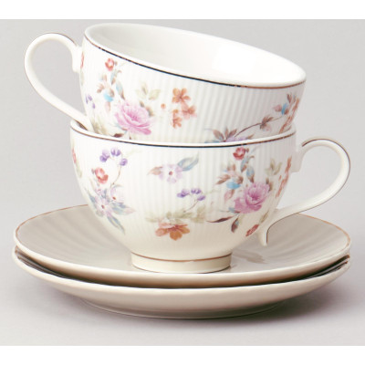 Чайный набор "ВРЕМЕНА ГОДА" на 2 пер. 4 пр. 250 мл серый LEFARD 42-574-1