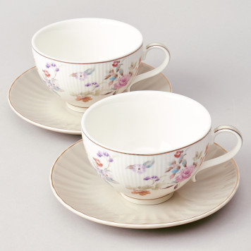 Чайный набор "ВРЕМЕНА ГОДА" на 2 пер. 4 пр. 250 мл серый LEFARD 42-574