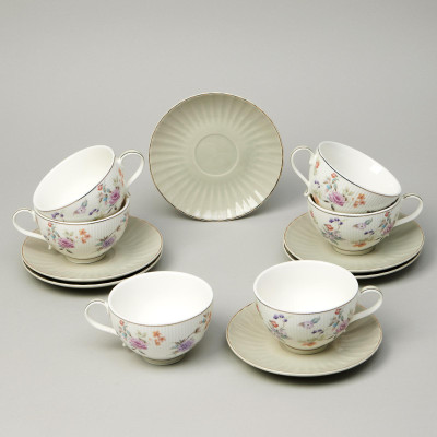 Чайный набор "ВРЕМЕНА ГОДА" на 6 пер. 12 пр. 250 мл серый LEFARD 42-575