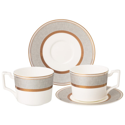 Чайный набор "EMERALD" на 2 пер. 4 пр. 250 мл (кор=8наб.) LEFARD 440-289