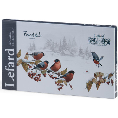 Блюдо "ЛЕСНАЯ СКАЗКА" 30 см прямоуг. снегири (кор=16шт.) LEFARD 441-029-2