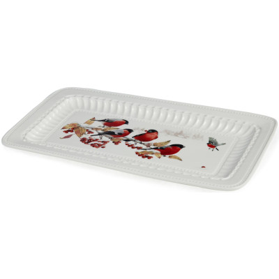 Блюдо "ЛЕСНАЯ СКАЗКА" 30 см прямоуг. снегири (кор=16шт.) LEFARD 441-029