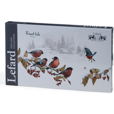 Блюдо "ЛЕСНАЯ СКАЗКА" 35,5 см прямоуг. снегири (кор=12шт.) LEFARD 441-030-2