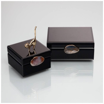 Шкатулка коллекция "GRANITE" цвет:чёрный 19*16*8 см LEFARD 453-165-2