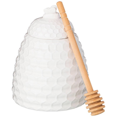 Банка для меда с дерев. ложкой 400 мл (кор=24шт.) LEFARD 474-088-1