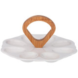 Блюдо для 8 яиц "NATIVE" с дер. ручкой 21*2 cm (кор=24шт.) LEFARD 474-202