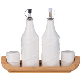 Набор для специй "NATIVE" 4 пр. на дер. подставке 27,4*10,8*4,6 см (кор=12наб.) LEFARD 474-204