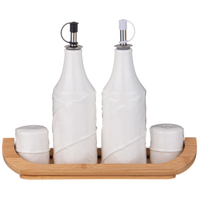 Набор для специй "NATIVE" 4 пр. на дер. подставке 27,4*10,8*4,6 см (кор=12наб.) LEFARD 474-204