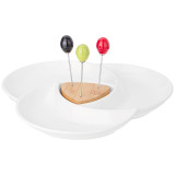 Менажница "NATIVE" 4 секции 31*3 см, 3 вилочки (кор=12наб.) LEFARD 474-213