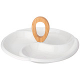 Менажница "NATIVE" 3 секции с дер. ручкой 28,3*3,9 см (кор=12наб.) LEFARD 474-214